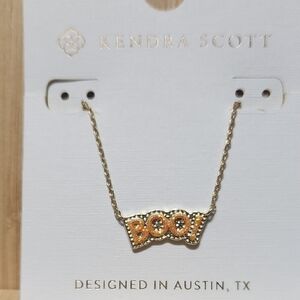 Kendra Scott Gold and Orange 'BOO!' Necklace